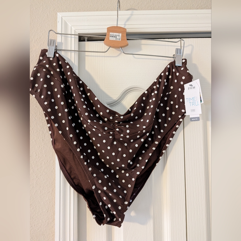 Time and Tru Chocolate Polka Dot Bikini Bottom